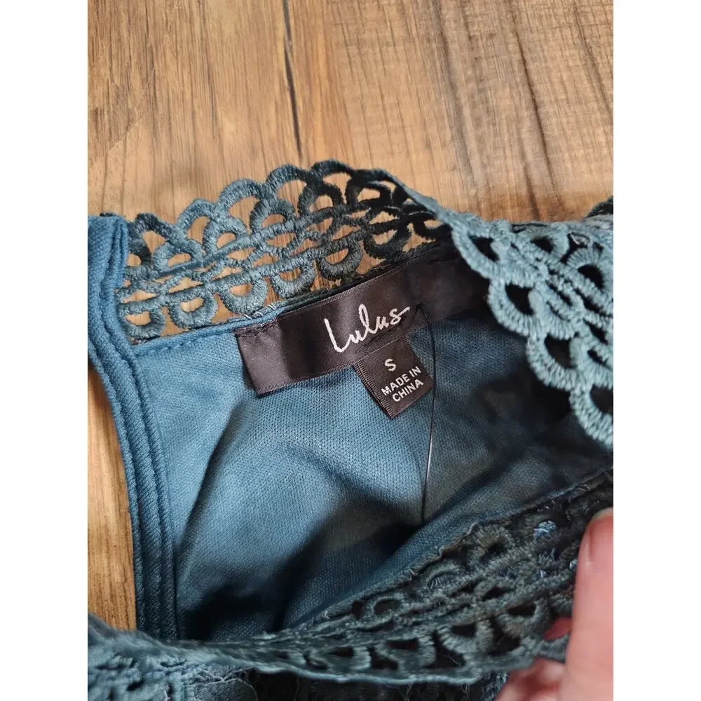 Lulus My Sweetheart Lace Mini Dress Women's Size‎ S Green New